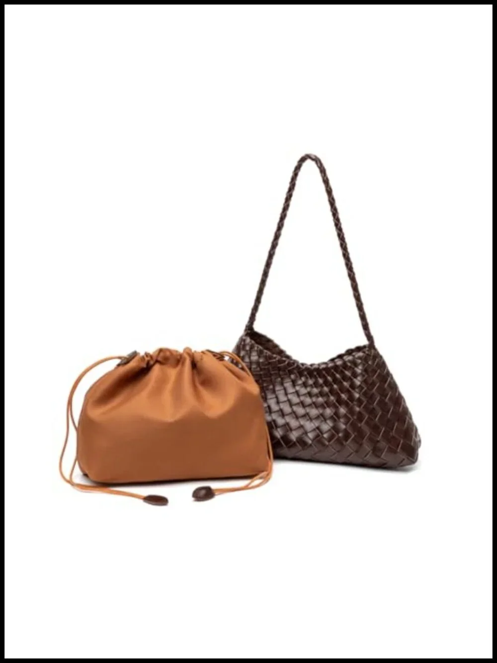 Woven Hobo Shoulder Bag Faux Leather Handbag Crossbody Purse